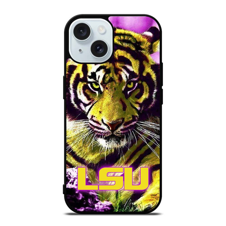 LSU TIGERS LOUISIANA STATE UNIVERSITY FOOTBALL LOGO iPhone 15 Case Cover