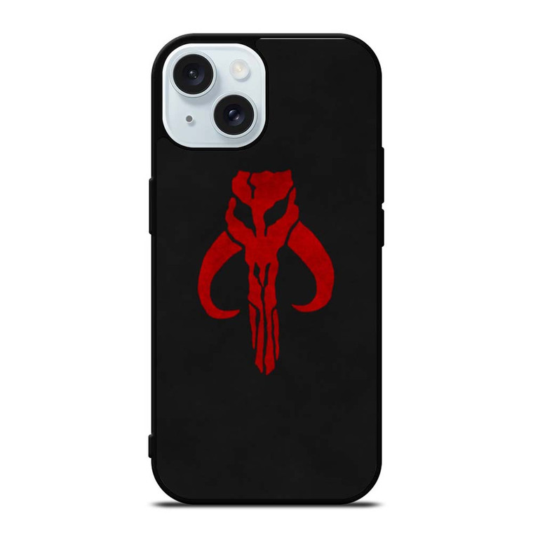 MANDALORIAN RED SKULL LOGO iPhone 15 Case Cover MANDALORIAN RED SKULL LOGO iPhone 15 Case Cover