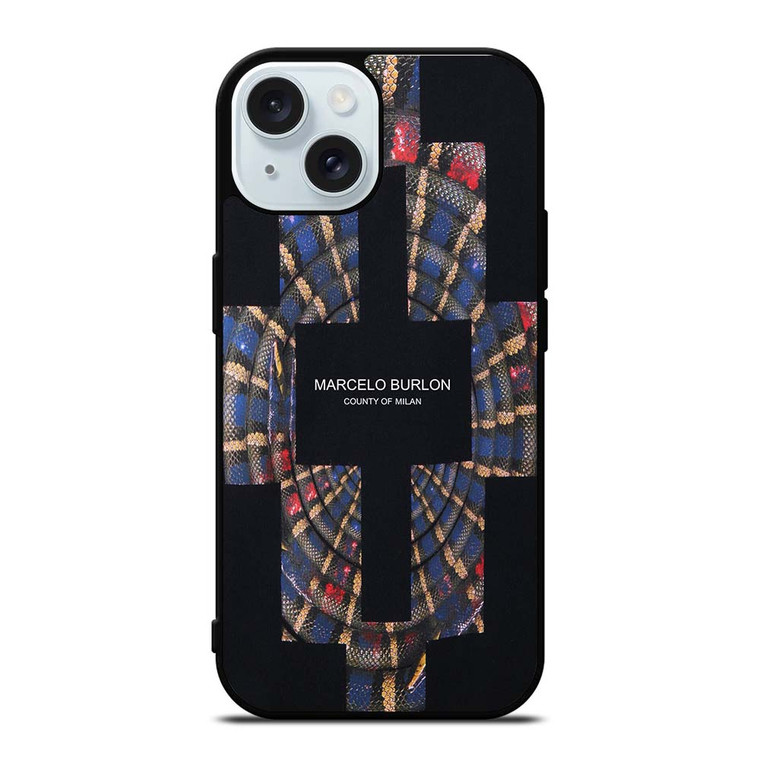 MARCELO BURLON COUNTY OF MILAN LOGO iPhone 15 Case Cover