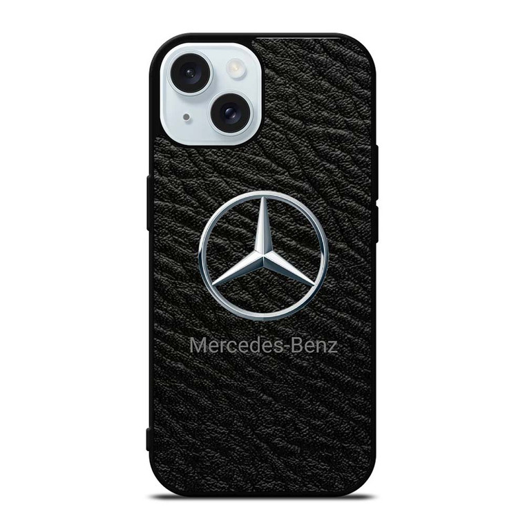 MERCEDES BENZ LOGO ON LEATHER iPhone 15 Case Cover