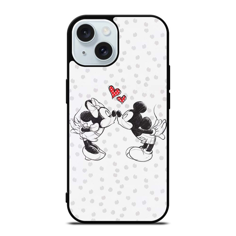 MICKEY AND MINIE MOUSE KISSING Disney iPhone 15 Case Cover