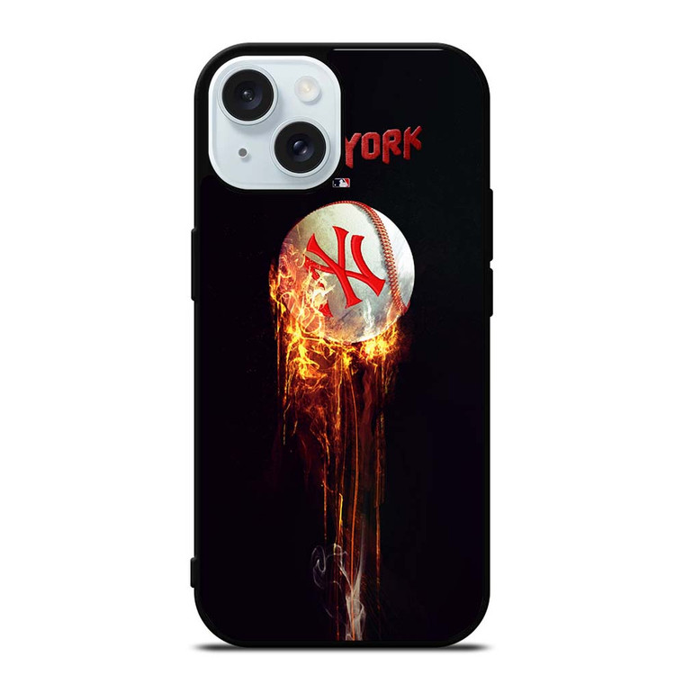 NEW YORK YANKEES FIRE BALL iPhone 15 Case Cover