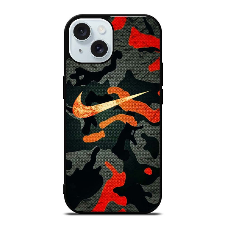 NIKE LOGO COLORFUL CAMO iPhone 15 Case Cover NIKE LOGO COLORFUL CAMO iPhone 15 Case Cover