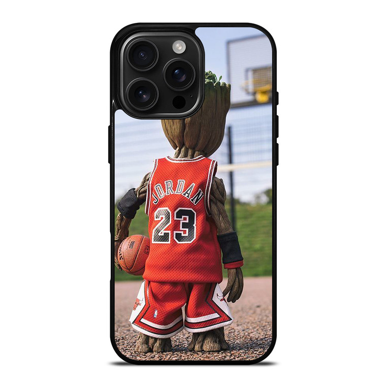 BABY GROOT MICHAEL JORDAN CHICAGO BULL iPhone 16 Pro Max Case Cover