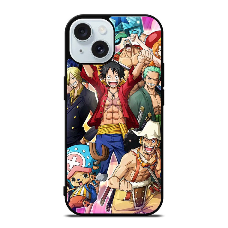 ONE PIECE CHARACTER STRAW HATS iPhone 15 Case Cover ONE PIECE CHARACTER STRAW HATS iPhone 15 Case Cover