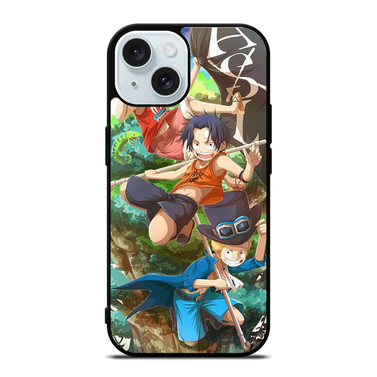 ONE PIECE LUFFY SABO ACE KID iPhone 15 Case Cover ONE PIECE LUFFY SABO ACE KID iPhone 15 Case Cover