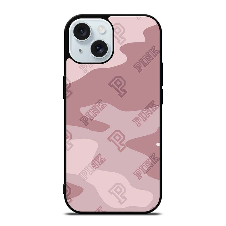 PINK NATION VICTORIA'S SECRET LOGO ICON CAMO iPhone 15 Case Cover