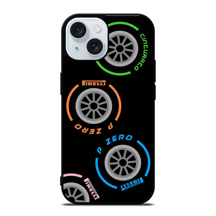 PIRELLI F1 TIRE ICON iPhone 15 Case Cover PIRELLI F1 TIRE ICON iPhone 15 Case Cover