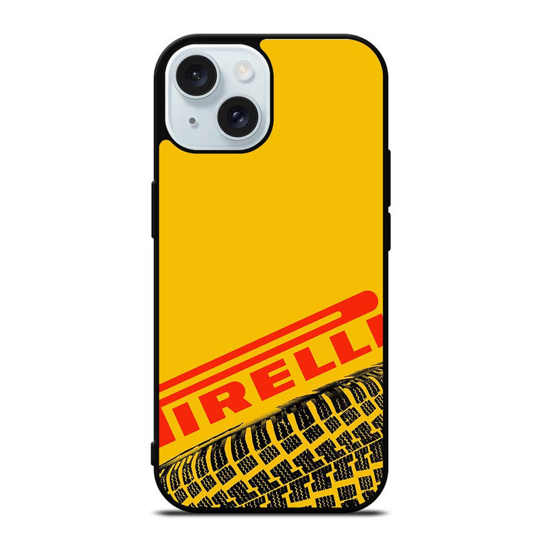 PIRELLI TIRE LOGO YELLOW iPhone 15 Case Cover PIRELLI TIRE LOGO YELLOW iPhone 15 Case Cover