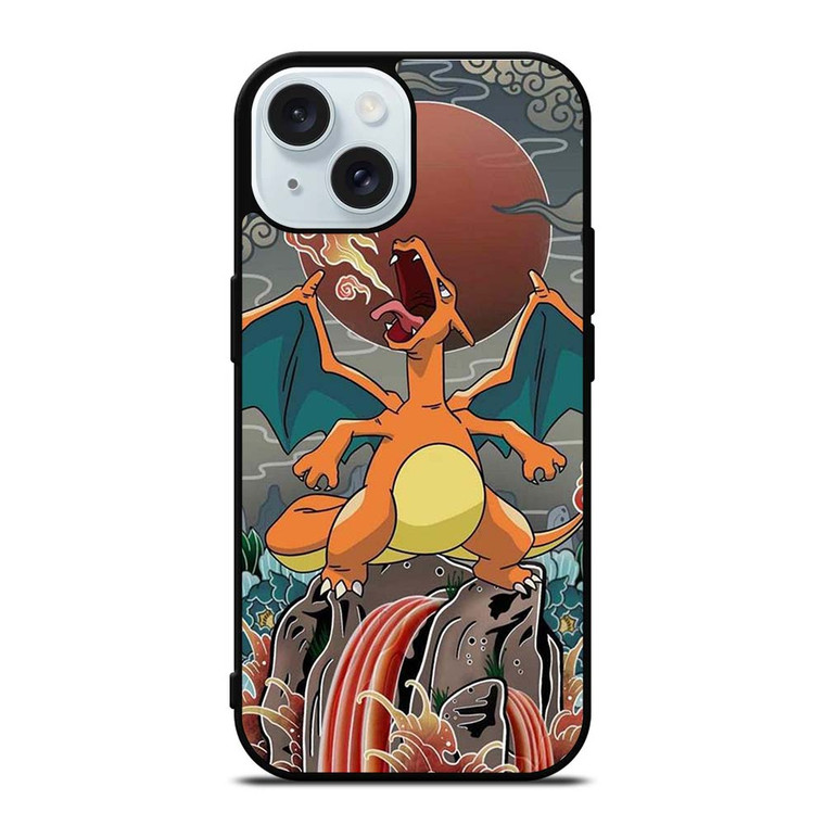 POKEMON POCKET MONSTERS CHARIZAR ART iPhone 15 Case Cover POKEMON POCKET MONSTERS CHARIZAR ART iPhone 15 Case Cover