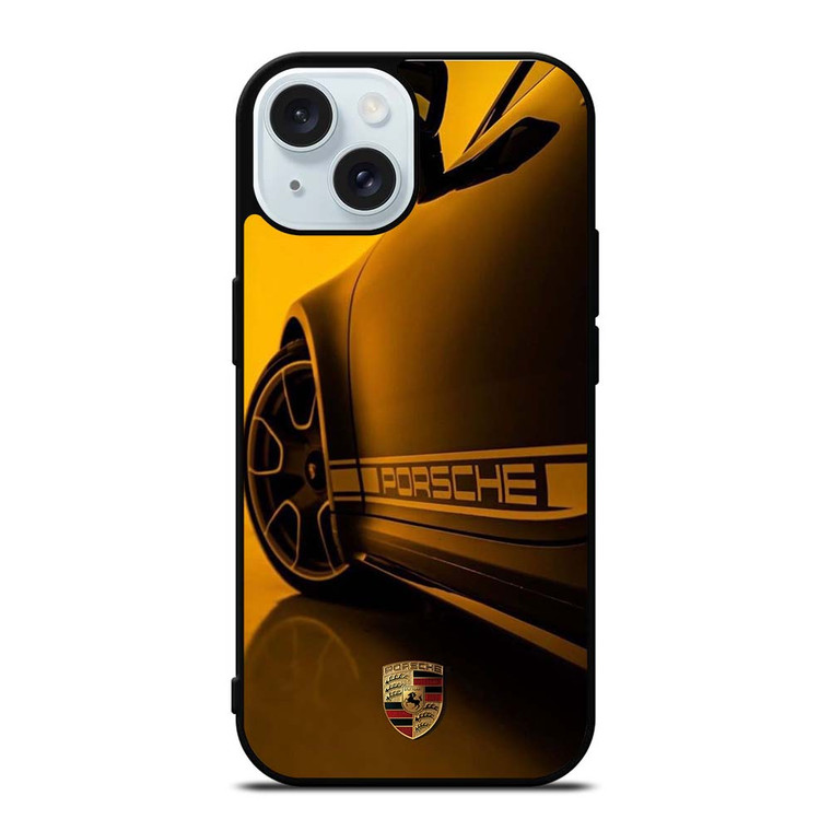 PORSCHE LOGO CAR YELOOW iPhone 15 Case Cover PORSCHE LOGO CAR YELOOW iPhone 15 Case Cover