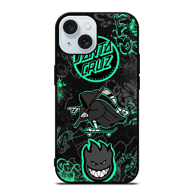 SANTA CRUZ SKATEBOARD GRIM REAPER iPhone 15 Case Cover SANTA CRUZ SKATEBOARD GRIM REAPER iPhone 15 Case Cover