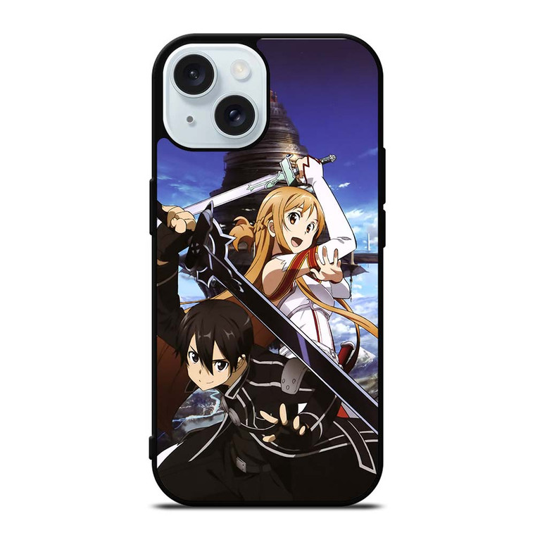 SAO SWORD ART ONLINE KIRITO AND ASUNA iPhone 15 Case Cover