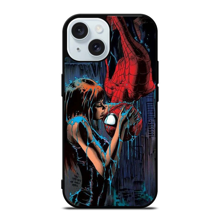 SPIDERMAN MARY JANE KISSING iPhone 15 Case Cover