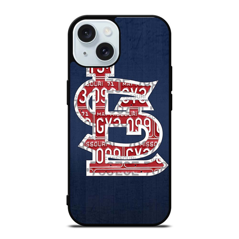 ST. LOUIS CARDINALS BASEBALL WOODEN LOGO iPhone 15 Case Cover