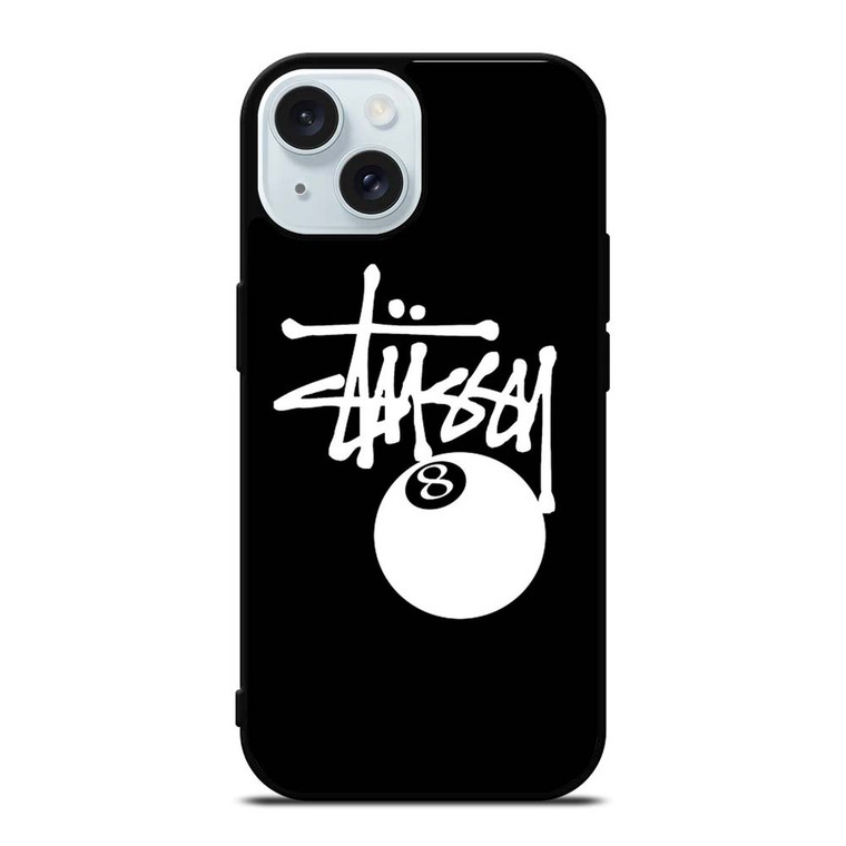 STUSSY BLACK LOGO iPhone 15 Case Cover