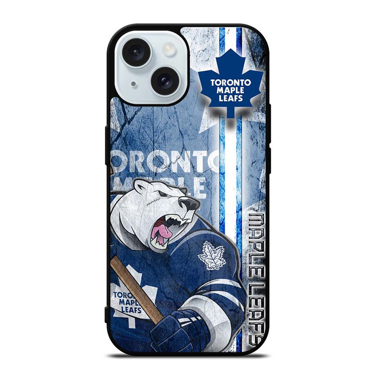 TORONTO MAPLE LEAFS LOGO BEAR MASCOT iPhone 15 Case Cover TORONTO MAPLE LEAFS LOGO BEAR MASCOT iPhone 15 Case Cover