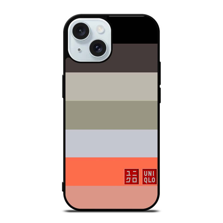 UNIQLO LOGO COLORFUL STRIPES iPhone 15 Case Cover UNIQLO LOGO COLORFUL STRIPES iPhone 15 Case Cover