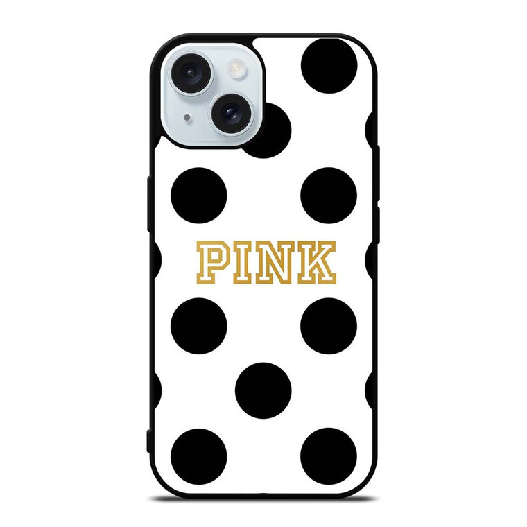 VICTORIA S SECRET PINK POLKADOTS iPhone 15 Case Cover VICTORIA S SECRET PINK POLKADOTS iPhone 15 Case Cover
