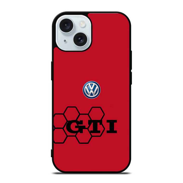 VW VOLKSWAGEN RED HONEYCOMB iPhone 15 Case Cover VW VOLKSWAGEN RED HONEYCOMB iPhone 15 Case Cover
