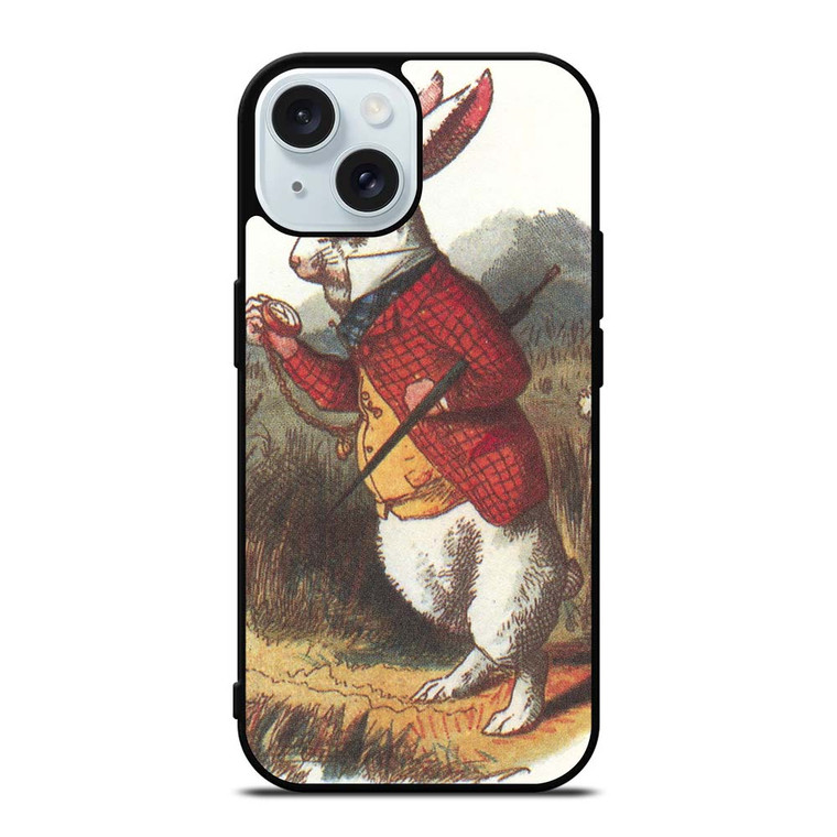WHITE RABBIT ALICE IN WONDERLAND Disney iPhone 15 Case Cover WHITE RABBIT ALICE IN WONDERLAND Disney iPhone 15 Case Cover