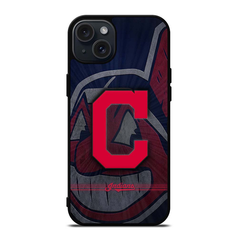 CLEVELAND INDIANS METAL LOGO iPhone 15 Plus Case Cover CLEVELAND INDIANS METAL LOGO iPhone 15 Plus Case Cover