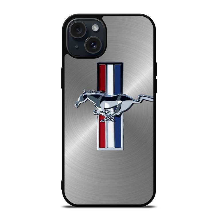 FORD MUSTANG METAL EMBLEM LOGO iPhone 15 Plus Case Cover FORD MUSTANG METAL EMBLEM LOGO iPhone 15 Plus Case Cover