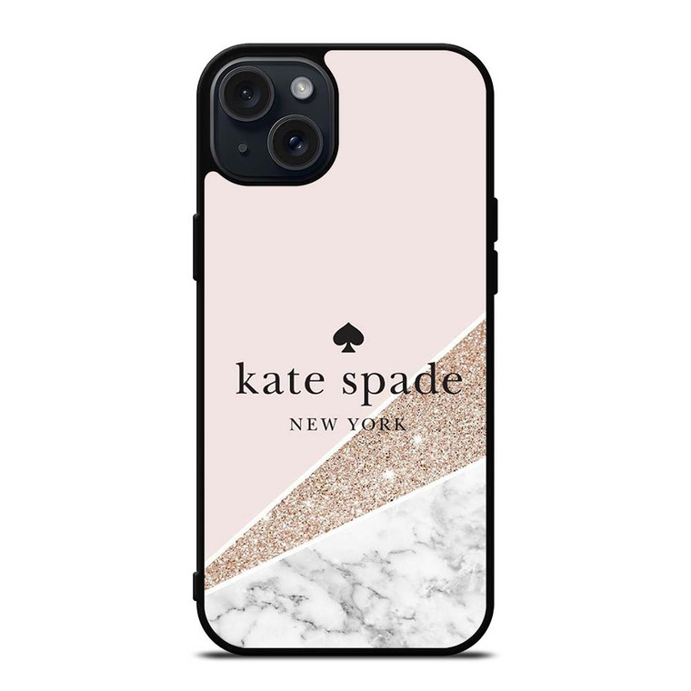 KATE SPADE NEW YORK LOGO SPARKLE MARBLE ICON iPhone 15 Plus Case Cover