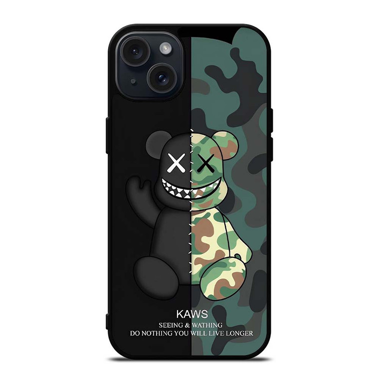 KAWS CAMO SEEING AND WATHING iPhone 15 Plus Case Cover