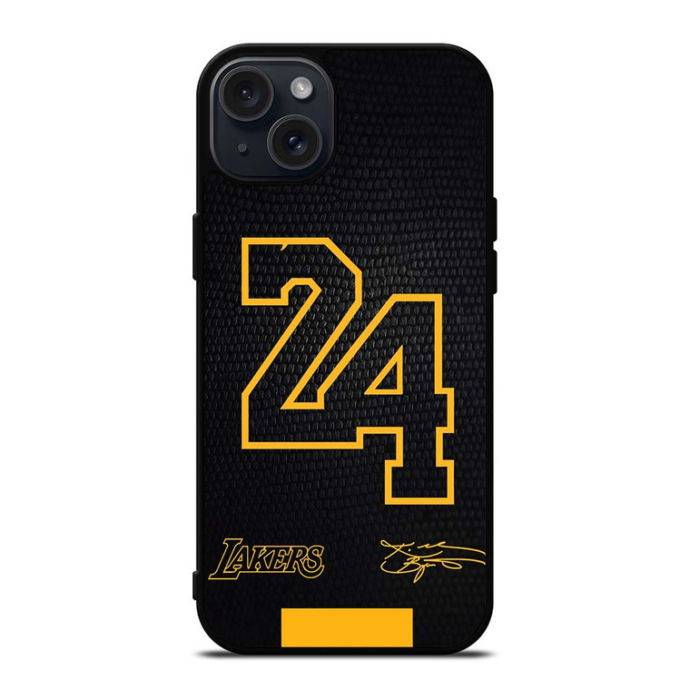 KOBE BRYANT BLACK MAMBA 24 SIGNATURE iPhone 15 Plus Case Cover KOBE BRYANT BLACK MAMBA 24 SIGNATURE iPhone 15 Plus Case Cover