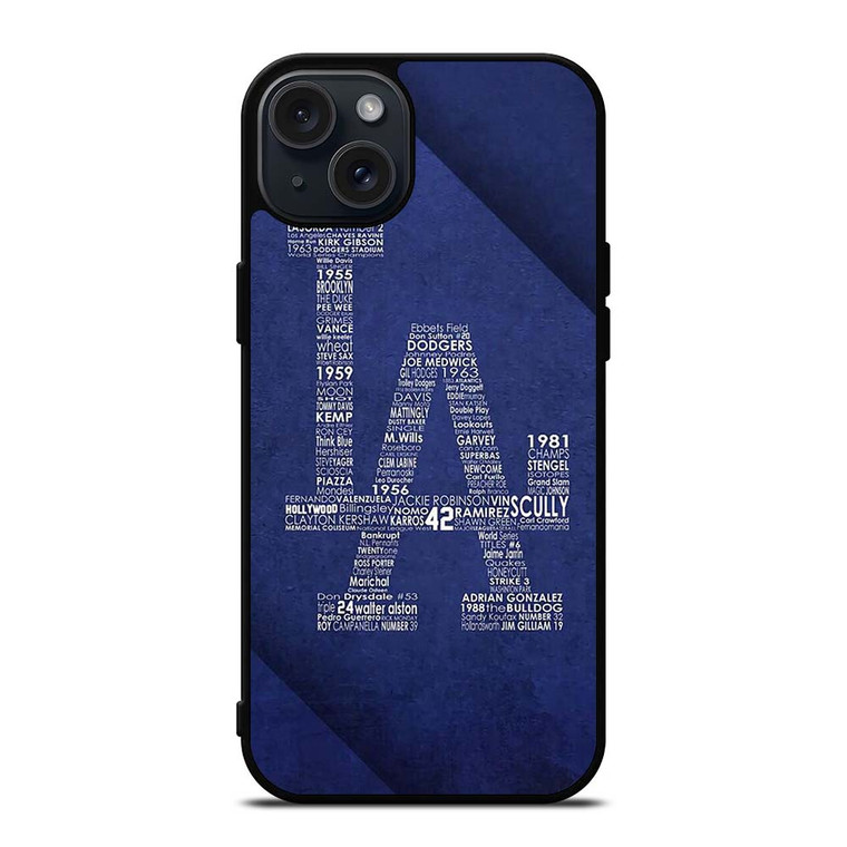 LA DODGERS LOS ANGELES LOGO BASEBALL TEAM TYPOGRAPHY iPhone 15 Plus Case Cover LA DODGERS LOS ANGELES LOGO BASEBALL TEAM TYPOGRAPHY iPhone 15 Plus Case Cover