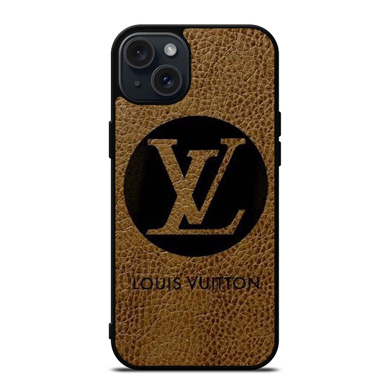 LOUIS VUITTON PARIS LV LOGO LEATHER iPhone 15 Plus Case Cover
