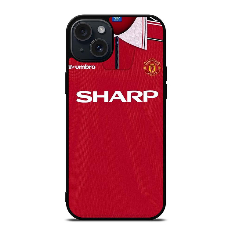 MANCHESTER UNITED FC CLASSIC JERSEY SHARP iPhone 15 Plus Case Cover