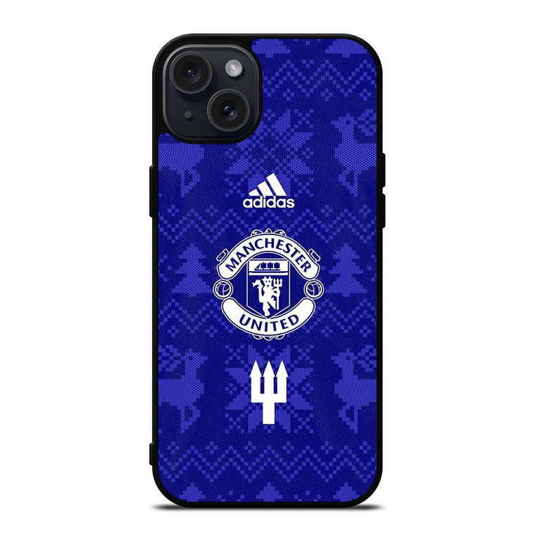 MANCHESTER UNITED FC LOGO FOOTBALL BLUE ICON iPhone 15 Plus Case Cover