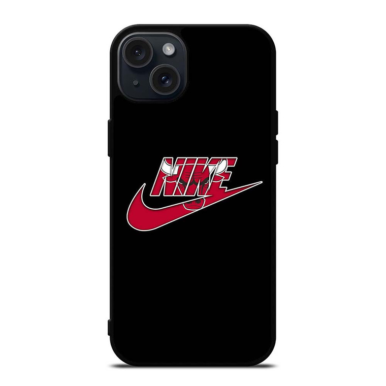 NIKE SWOOSH CHICAGO RED BULL BASKETBALL TEAM LOGO iPhone 15 Plus Case Cover
