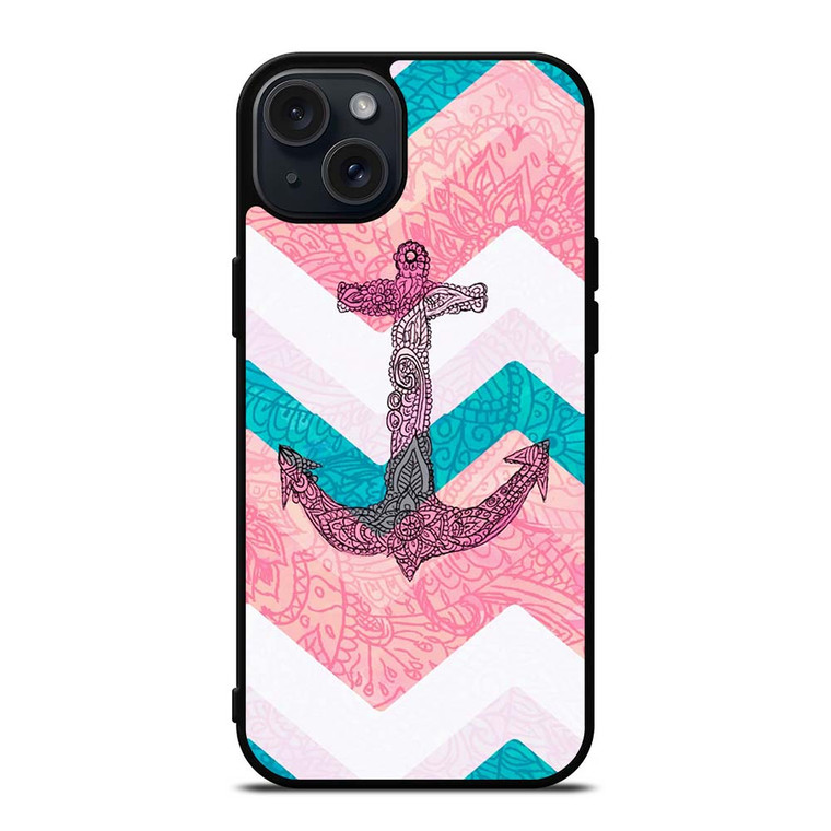 PAISLEY TRIBAL NAUTICAL ANCHOR iPhone 15 Plus Case Cover