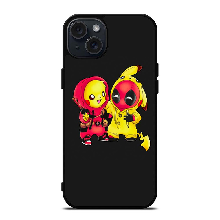 PIKACHU POKEMON AND DEADPOOL iPhone 15 Plus Case Cover