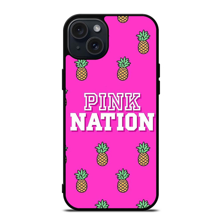 PINK NATION VICTORIA'S SECRET LOGO PINEAPPLE iPhone 15 Plus Case Cover PINK NATION VICTORIA'S SECRET LOGO PINEAPPLE iPhone 15 Plus Case Cover
