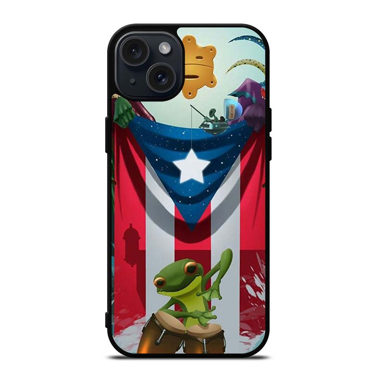 PUERTO RICO FROG FLAG iPhone 15 Plus Case Cover PUERTO RICO FROG FLAG iPhone 15 Plus Case Cover
