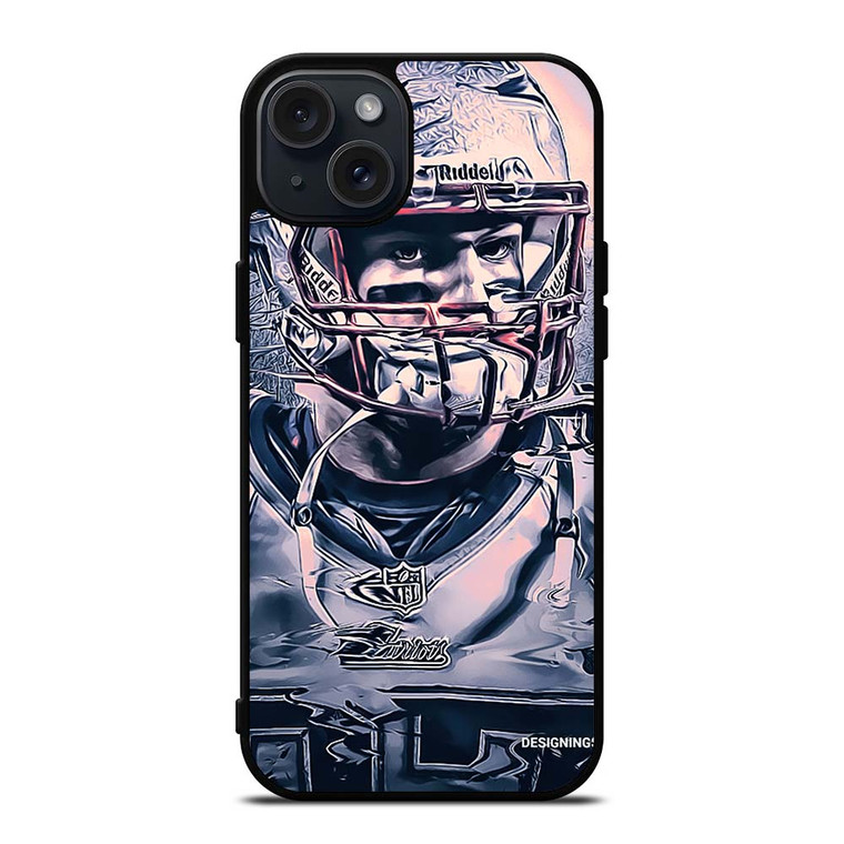 ROB GRONKOWSKI NEW ENGLAND PATRIOTS ART iPhone 15 Plus Case Cover
