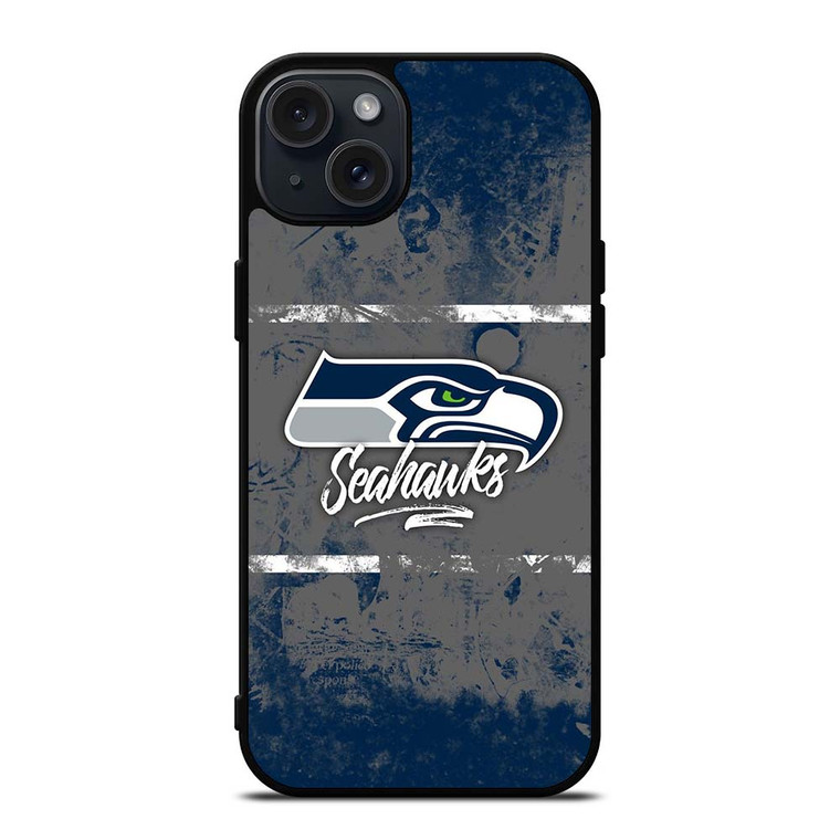 SEATTLE SEAHAWKS BRUSH LOGO iPhone 15 Plus Case Cover