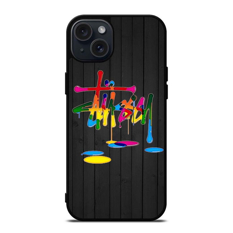 STUSSY PAINT LOGO iPhone 15 Plus Case Cover