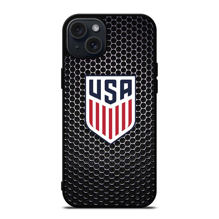 USA SOCCER LOGO CARBON iPhone 15 Plus Case Cover