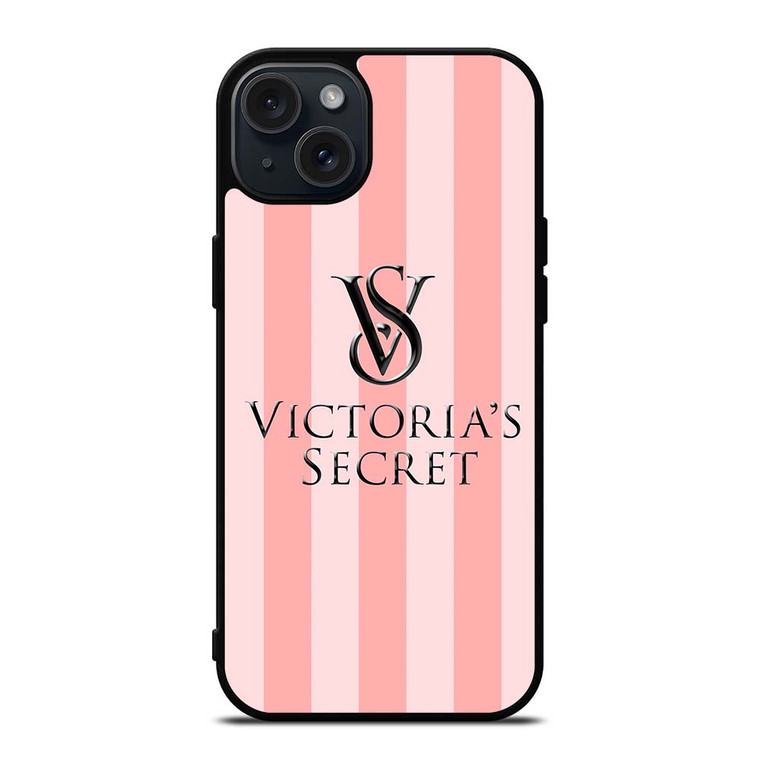 VICTORIA'S SECRET PINK STRIPES iPhone 15 Plus Case Cover VICTORIA'S SECRET PINK STRIPES iPhone 15 Plus Case Cover