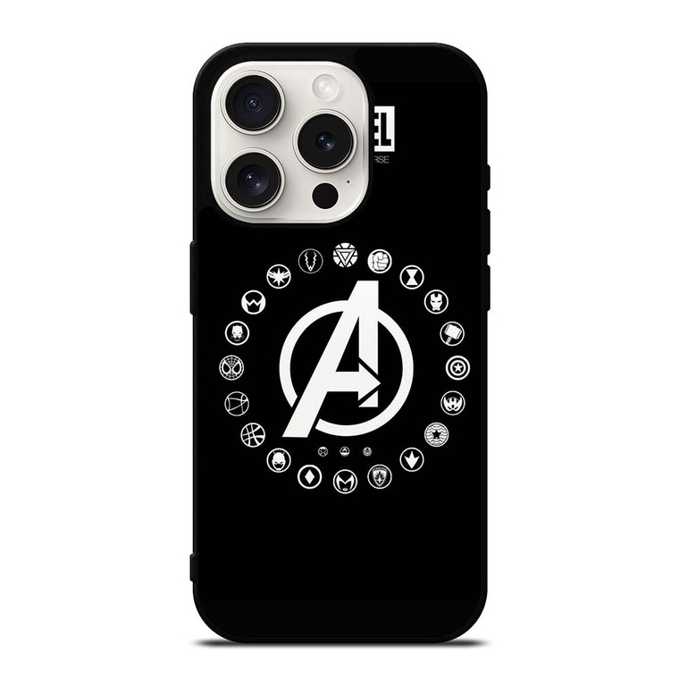 AVENGERS ENDGAME SUPERHERO ICON iPhone 15 Pro Case Cover