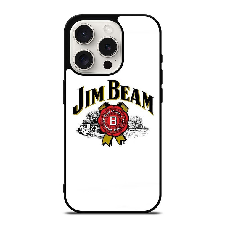 JIM BEAM WHISKEY LOGO WHITE iPhone 15 Pro Case Cover