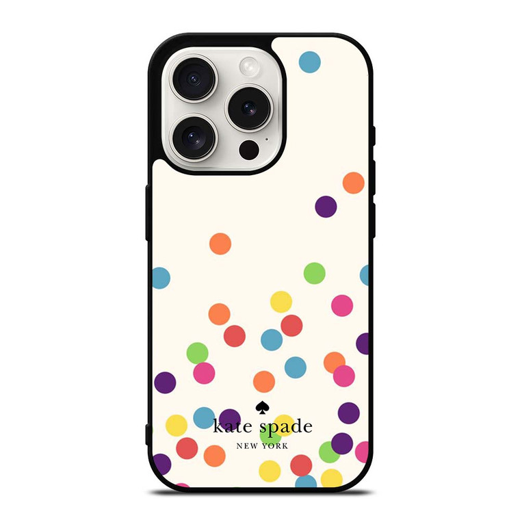 KATE SPADE NEW YORK LOGO COLORFUL POLKADOTS ICON iPhone 15 Pro Case Cover KATE SPADE NEW YORK LOGO COLORFUL POLKADOTS ICON iPhone 15 Pro Case Cover