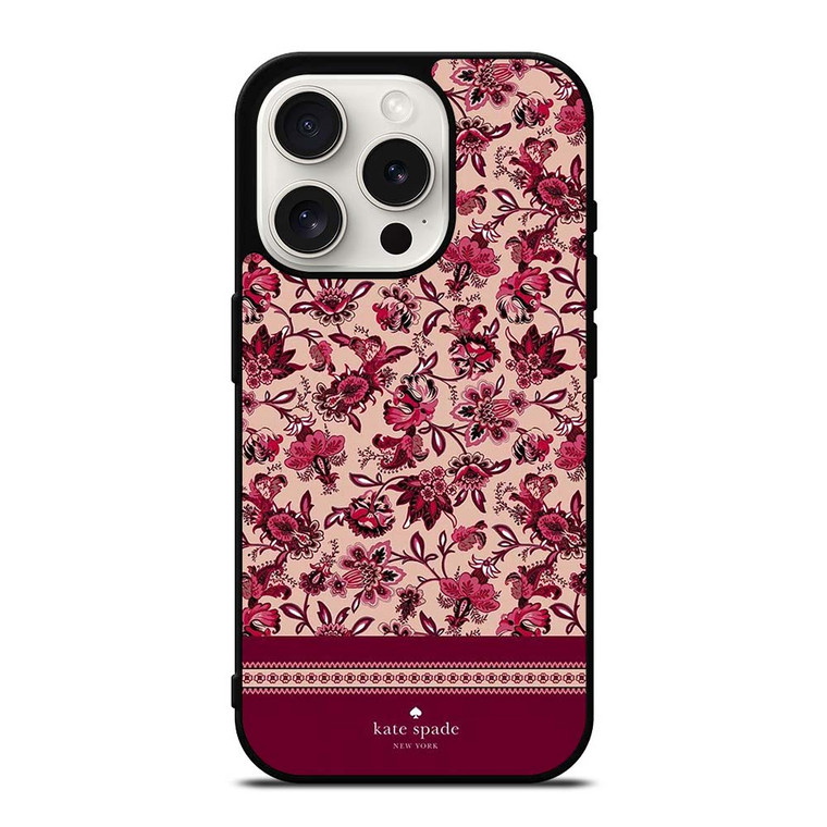 KATE SPADE NEW YORK RED FLORAL iPhone 15 Pro Case Cover KATE SPADE NEW YORK RED FLORAL iPhone 15 Pro Case Cover