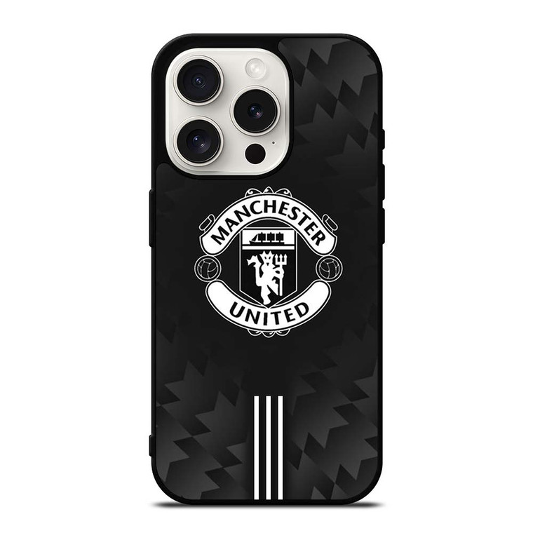 MANCHESTER UNITED BLACK LOGO iPhone 15 Pro Case Cover