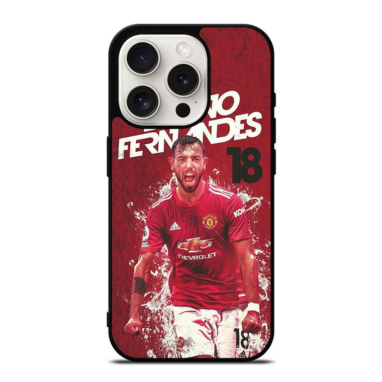 MANCHESTER UNITED BRUNO FERNANDES iPhone 15 Pro Case Cover MANCHESTER UNITED BRUNO FERNANDES iPhone 15 Pro Case Cover
